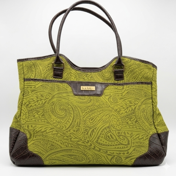 Nicole Miller Handbags - Nicole Miller Paisley Croc Embossed Laptop Tote